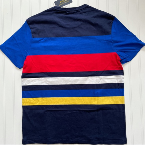 POLO Ralph Lauren Multi Colored Short Sleeve Crew Neck Pocket T! M - Picture 3 of 7